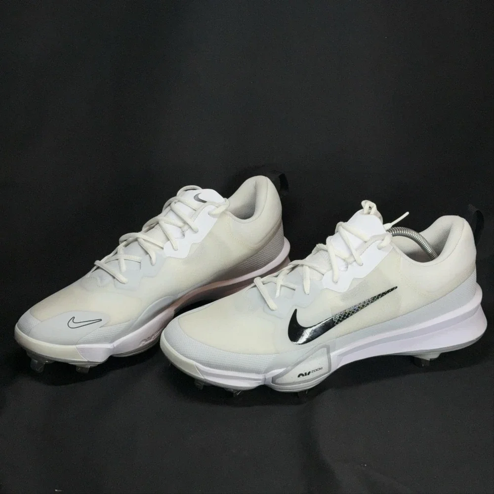 Nike Trout Low Baseball Cleats Shoes Mens 13 White Metal Spikes FB2907-100